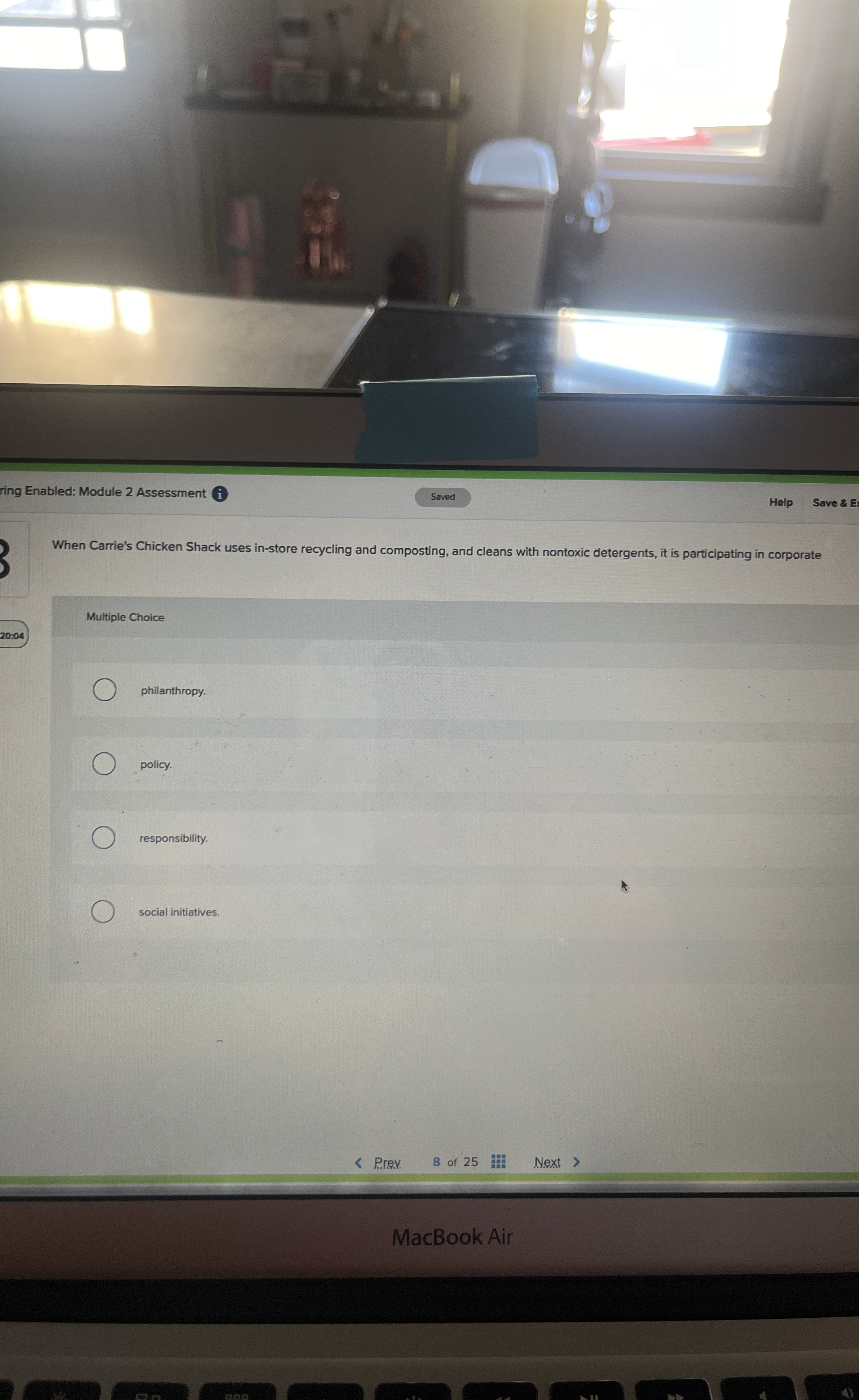  ring Enabled: Module 2 Assessment i Help Save & E When
