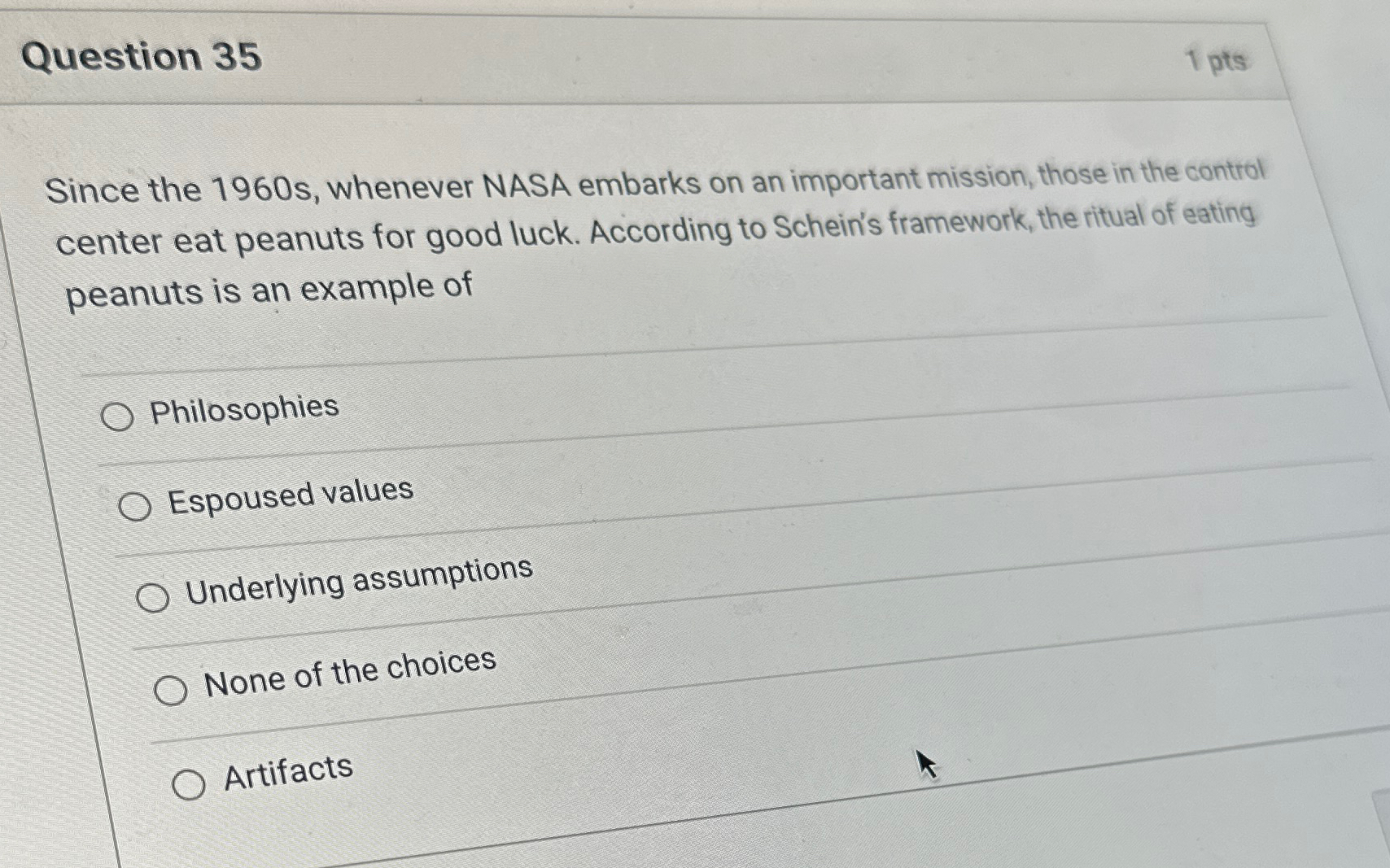  Question 35 Since the 1960s, whenever NASA embarks on an important