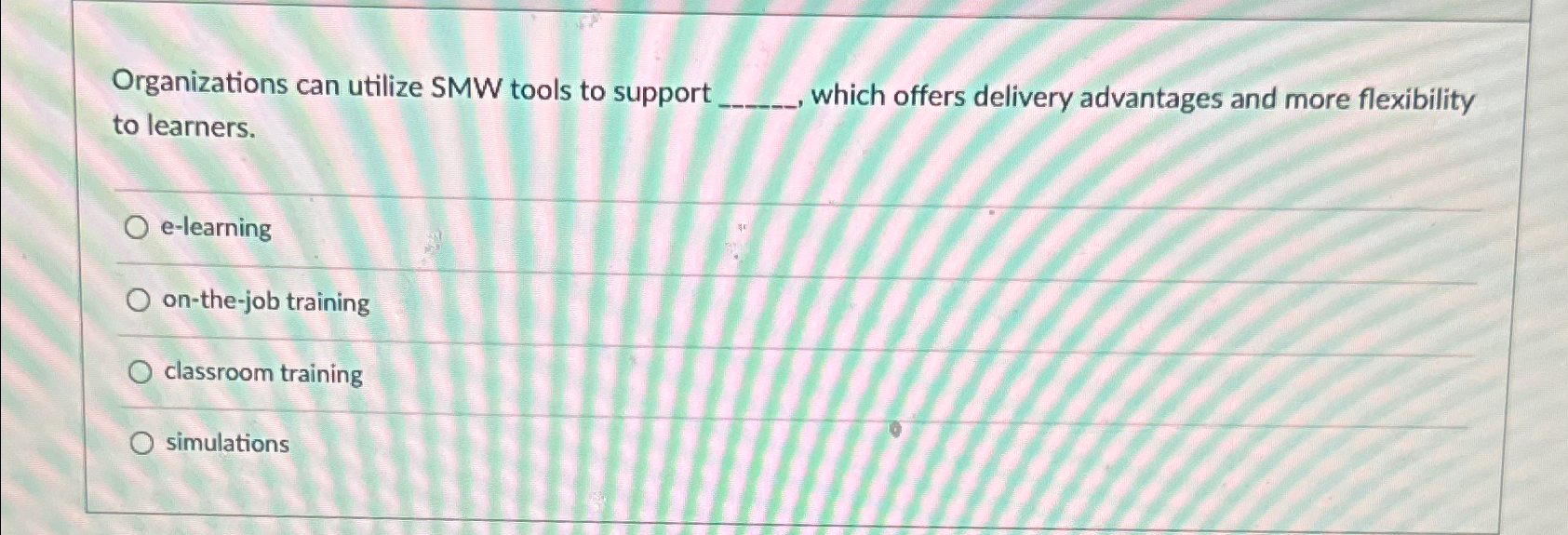  Organizations can utilize SMW tools to support q,, which offers delivery