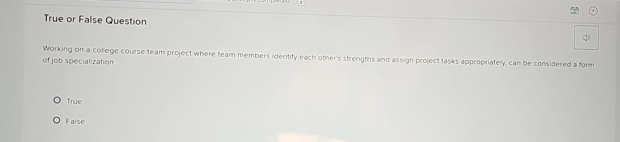  True or False Question Working on a college course team project