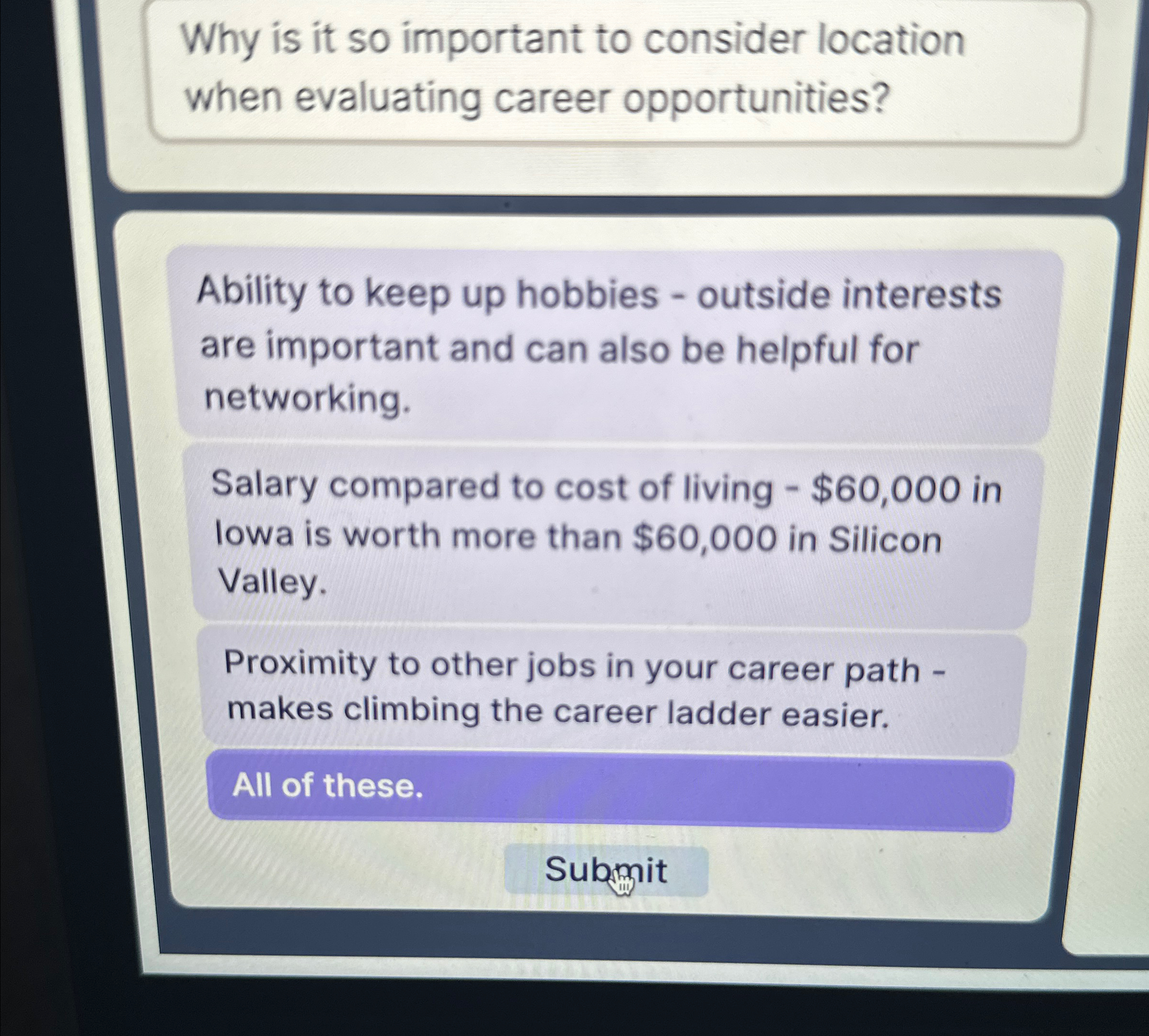  Why is it so important to consider location when evaluating career