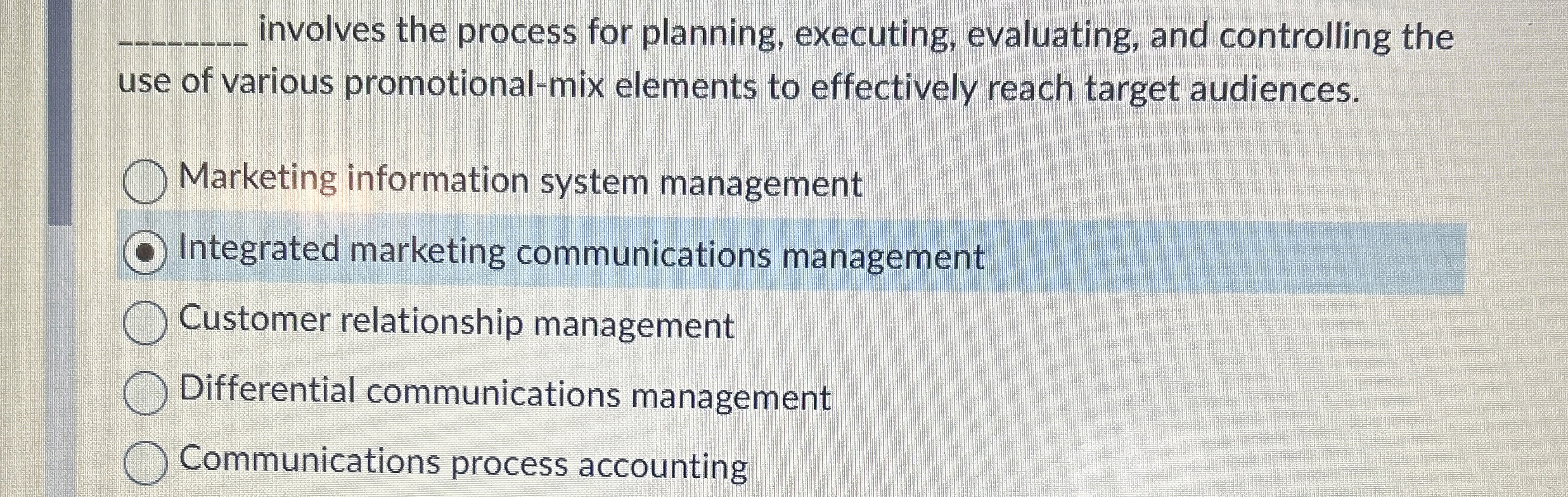  q, involves the process for planning, executing, evaluating, and controlling the