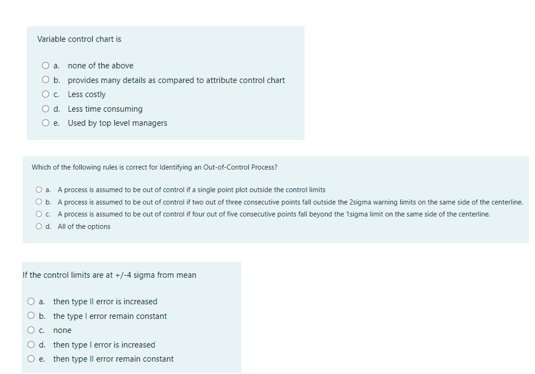  Subject # Quality Control Assurance and Reliability Variable control chart is