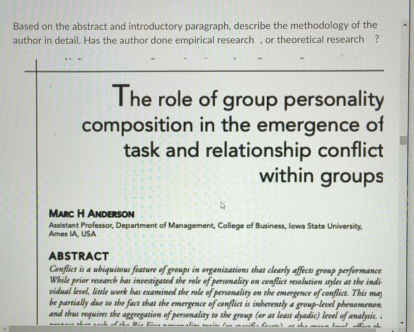  Based on the abstract and introductory paragraph, describe the methodology of