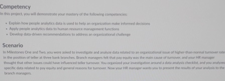  Competency in this proiect yos will demonstrate your mastery of the