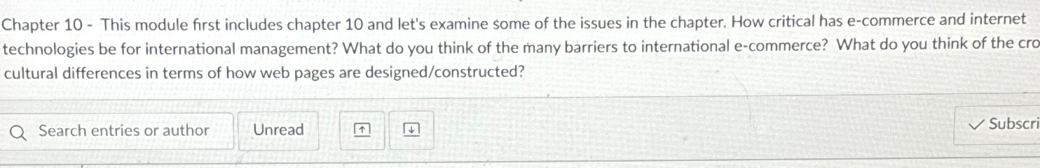  Chapter 10- This module first includes chapter 10 and let's examine