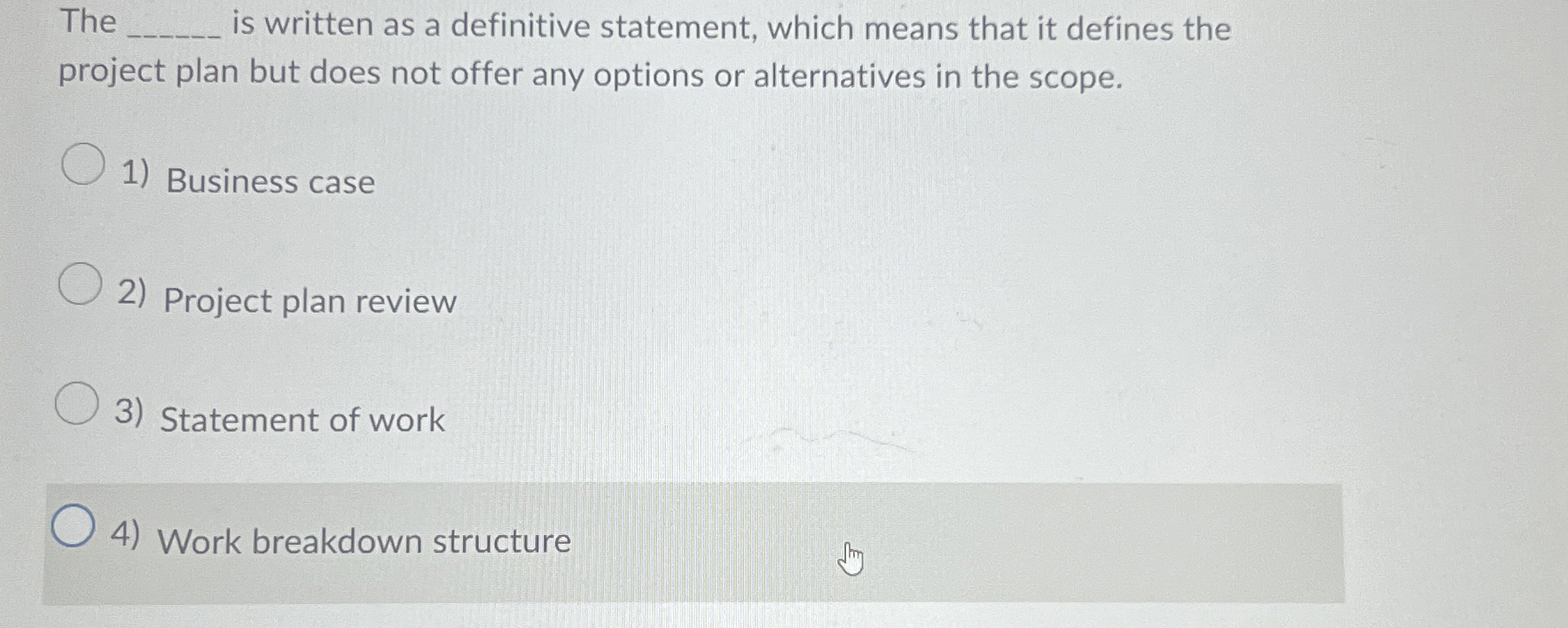  The q, is written as a definitive statement, which means that