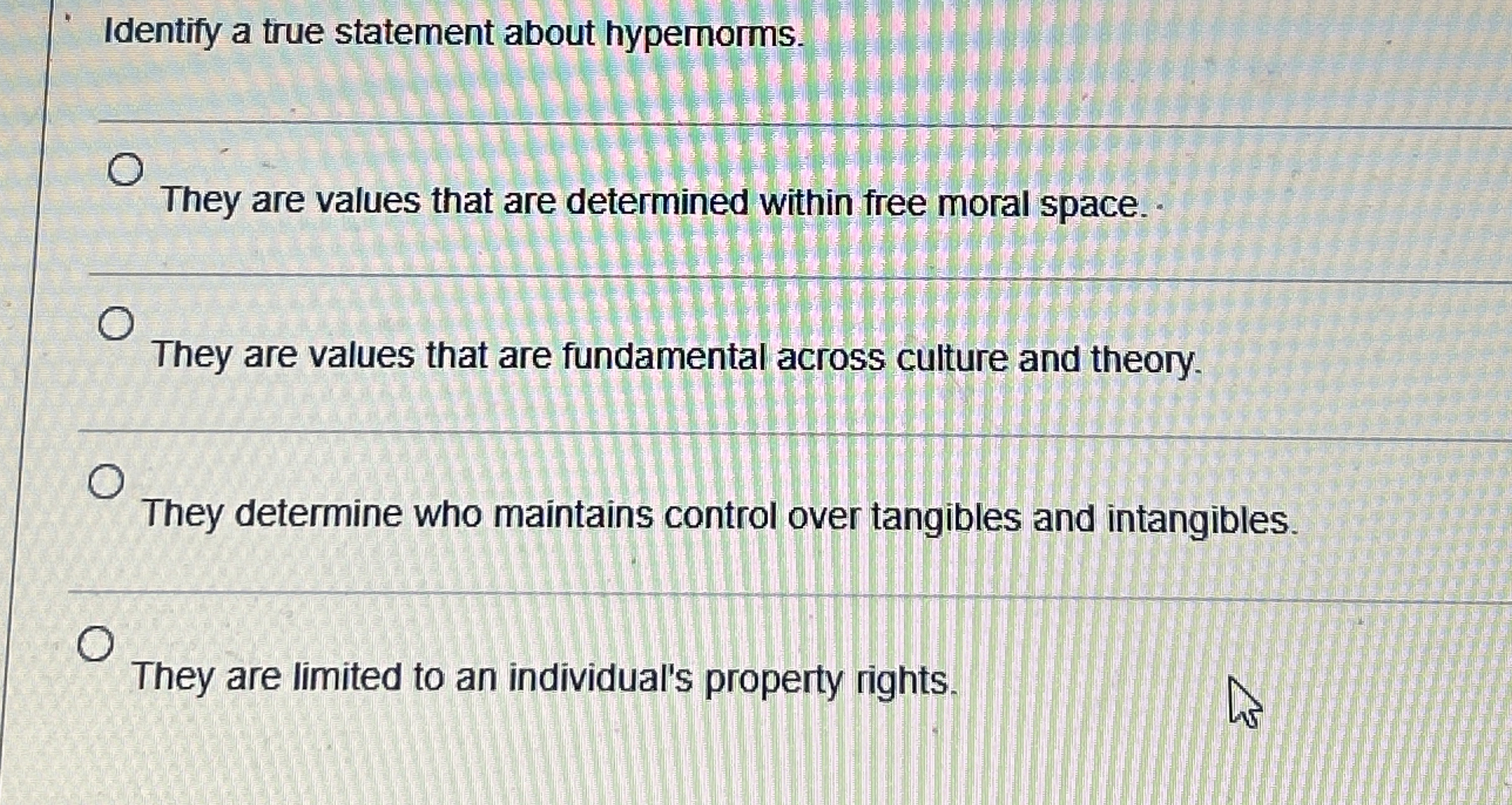  Identify a true statement about hypemorms. They are values that are