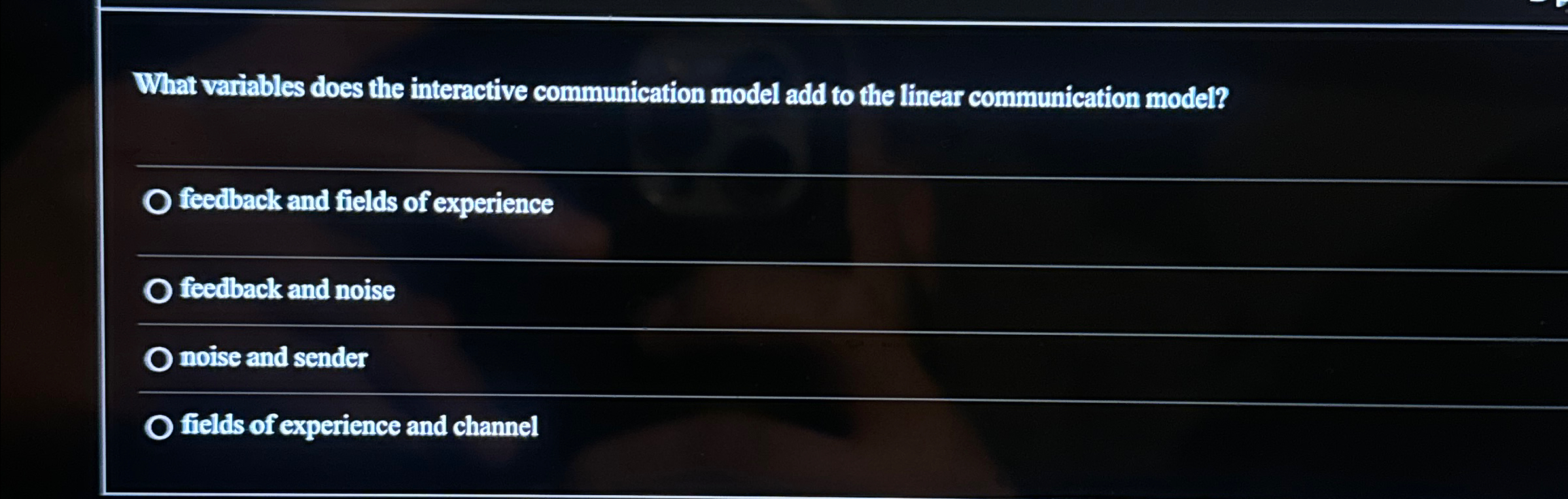  What variables does the interactive communication model add to the linear