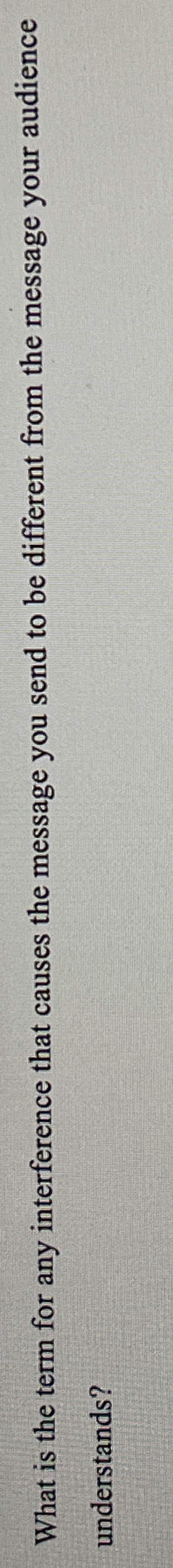  What is the term for any interference that causes the message