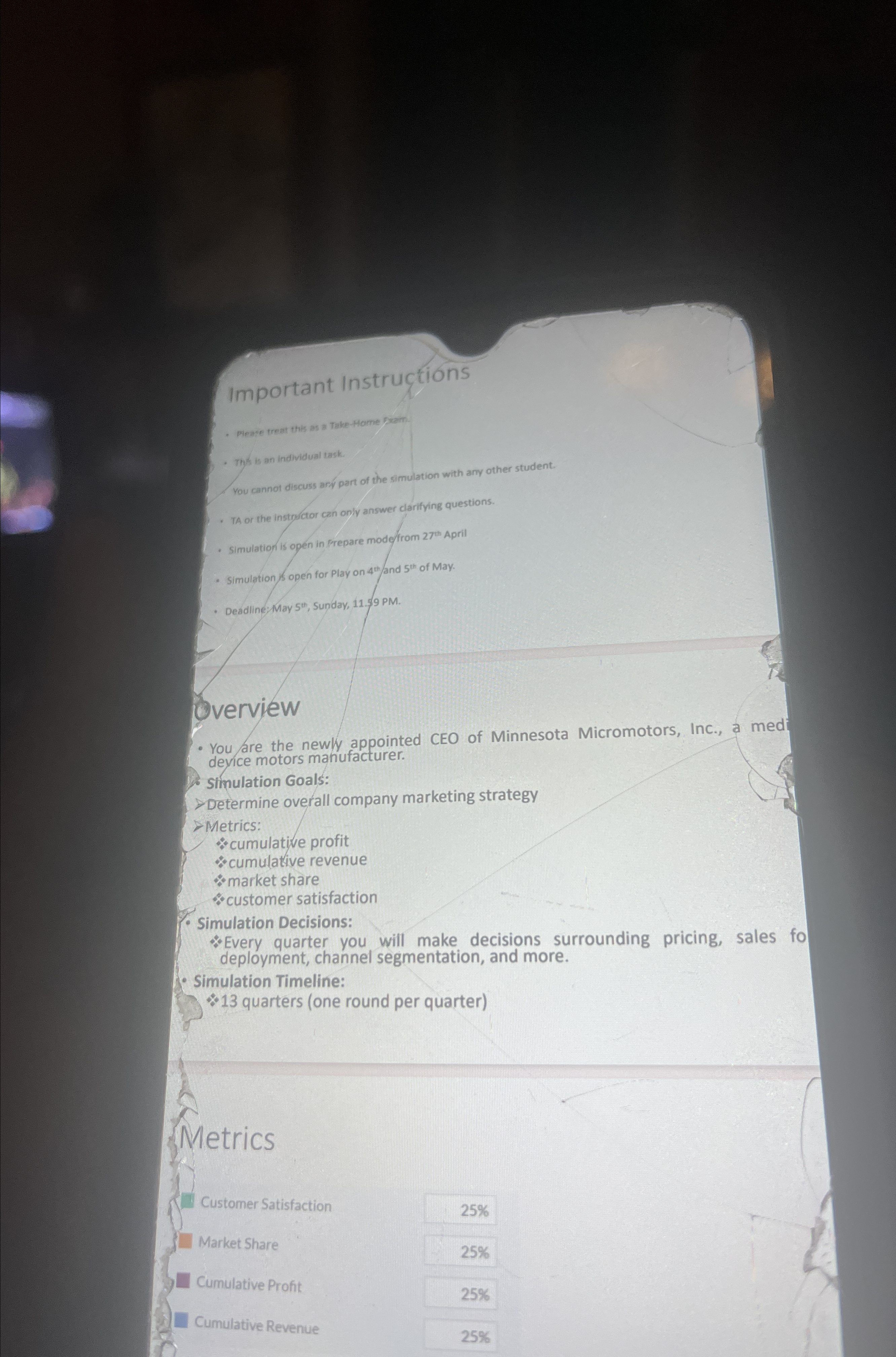  Important Instructions Piente trest this as a Take-Home piam Tha is