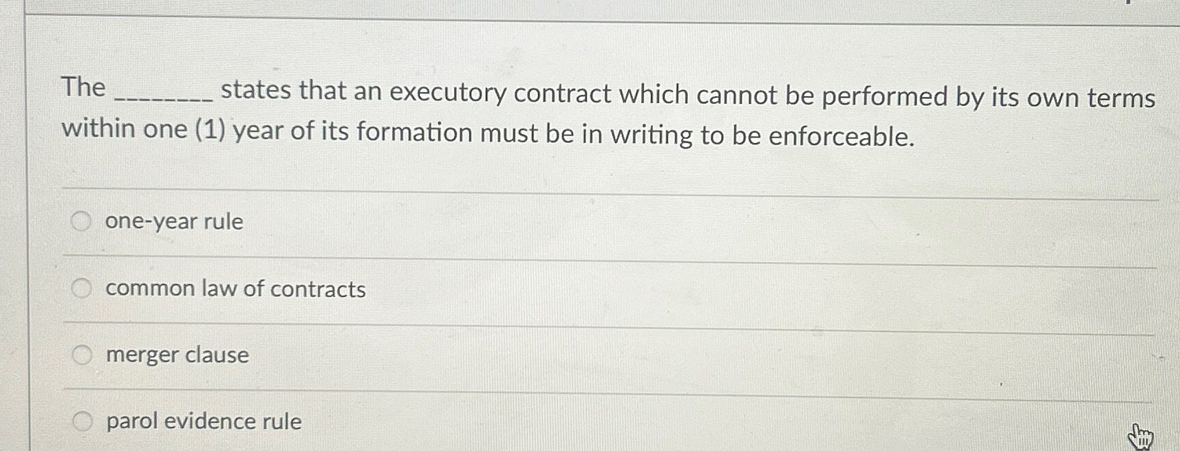  The q, states that an executory contract which cannot be performed