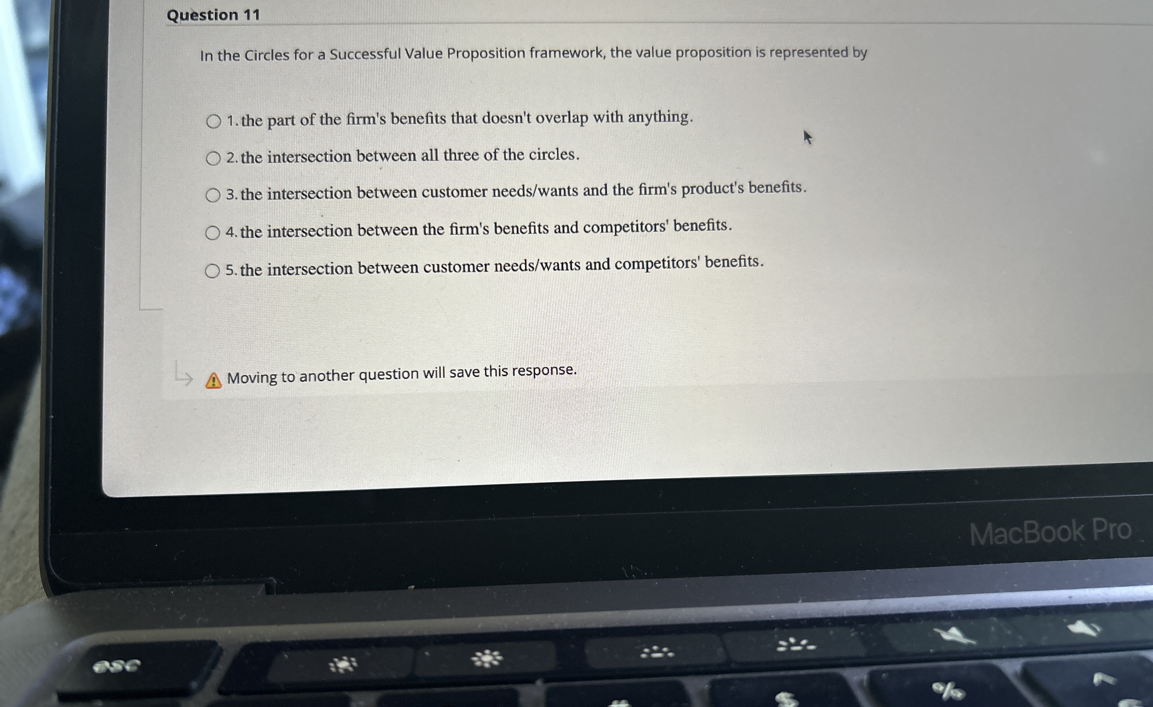  Question 11 In the Circles for a Successful Value Proposition framework,