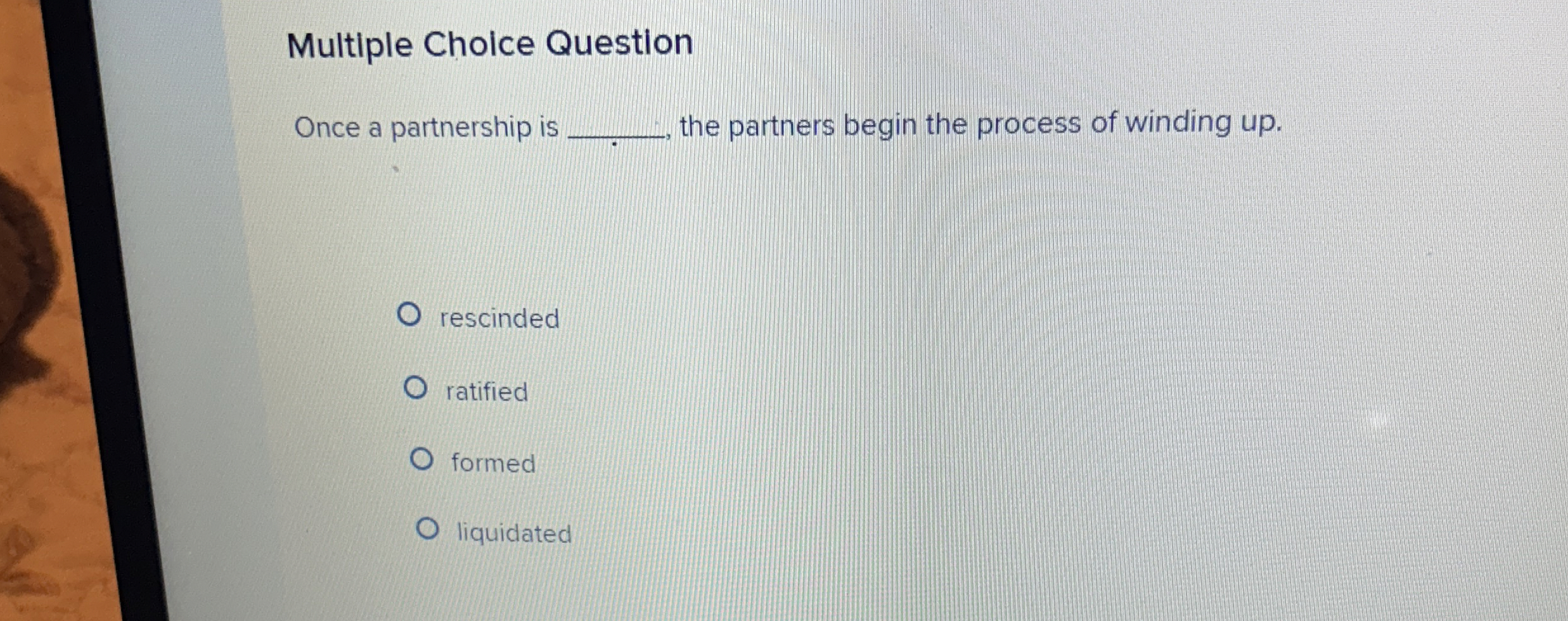  Multiple Choice Question Once a partnership is the partners begin the