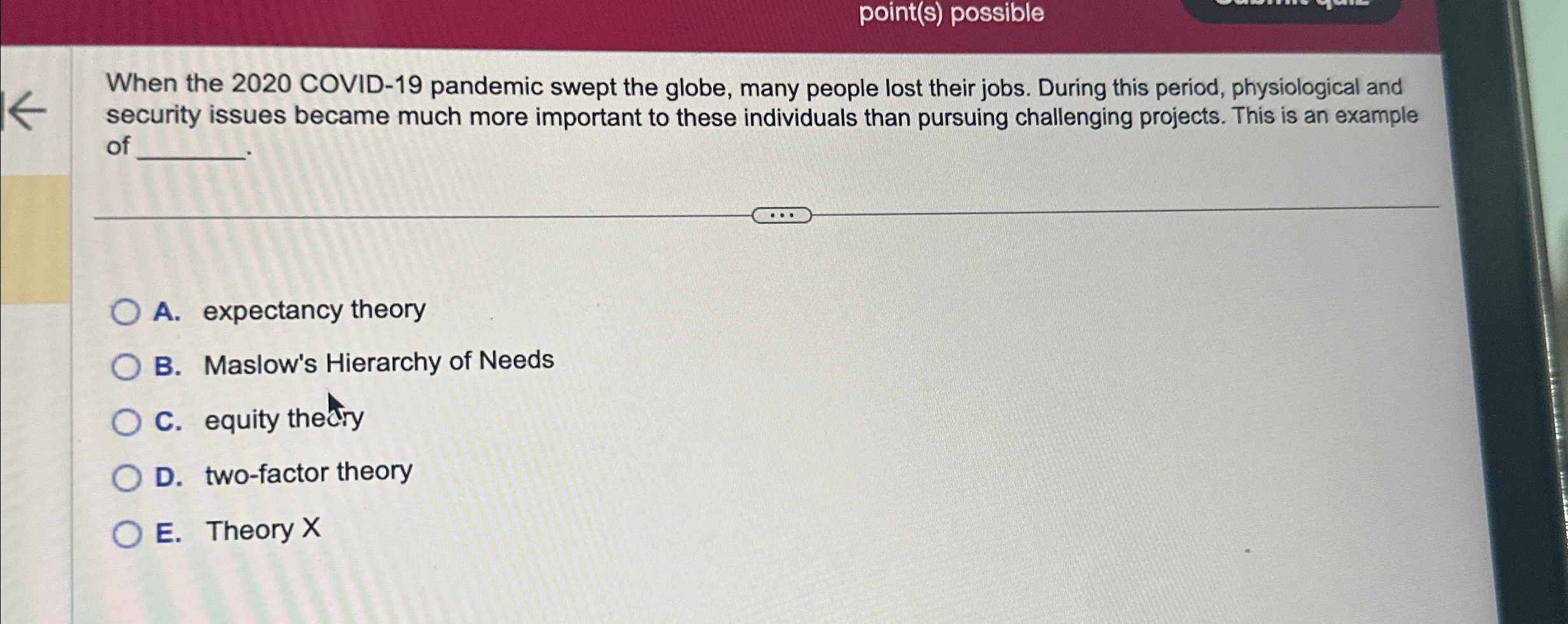  point(s) possible When the 2020 COVID-19 pandemic swept the globe, many