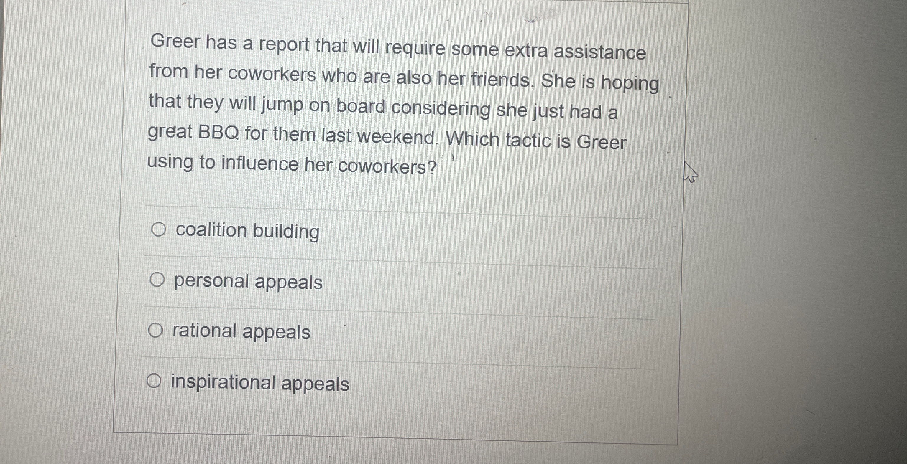  Greer has a report that will require some extra assistance from