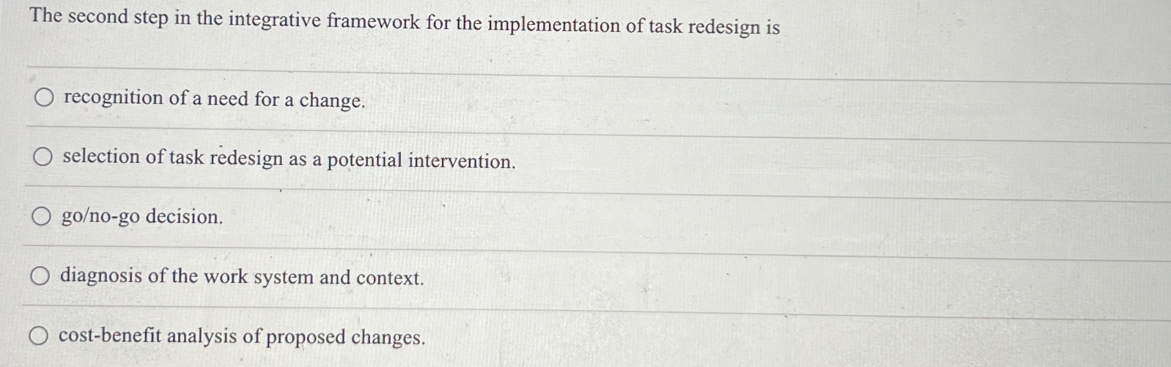  The second step in the integrative framework for the implementation of