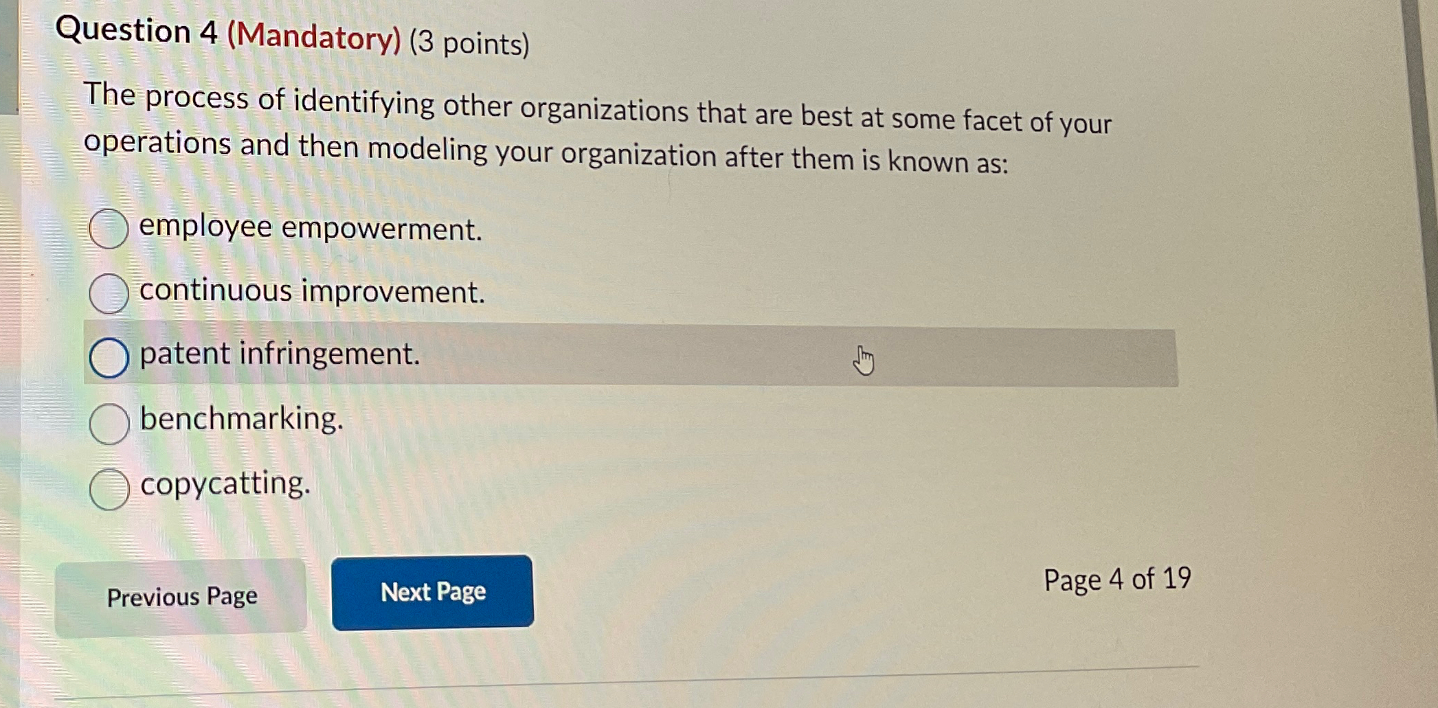  Question 4(Mandatory)(3 points) The process of identifying other organizations that are