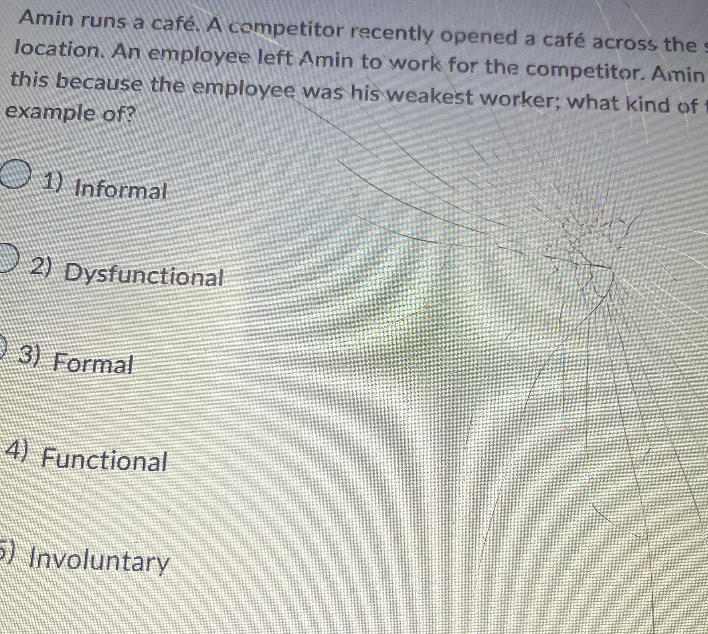  Amin runs a caf. A competitor recently opened a caf across