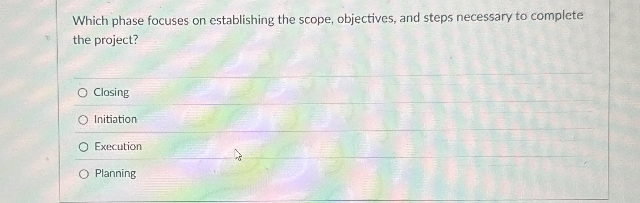  Which phase focuses on establishing the scope, objectives, and steps necessary