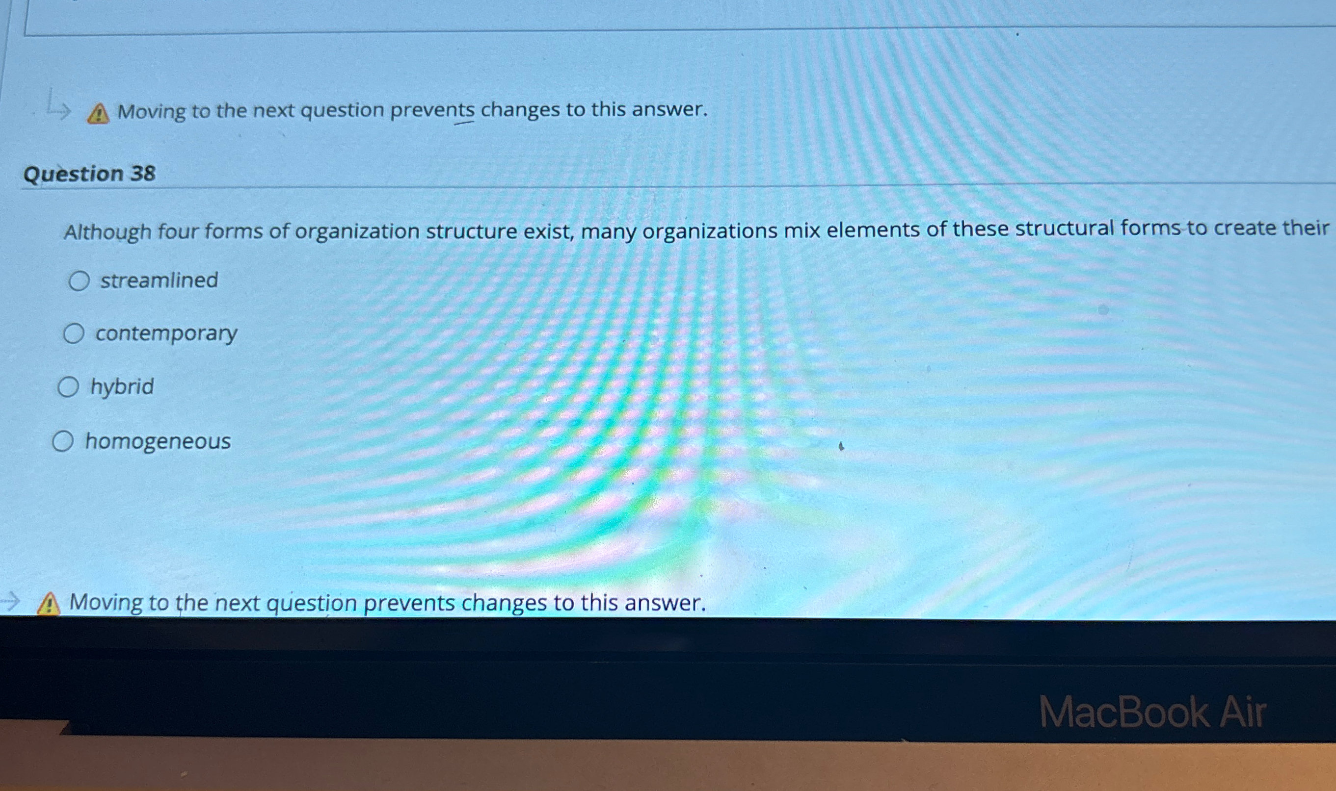  Moving to the next question prevents changes to this answer. Question