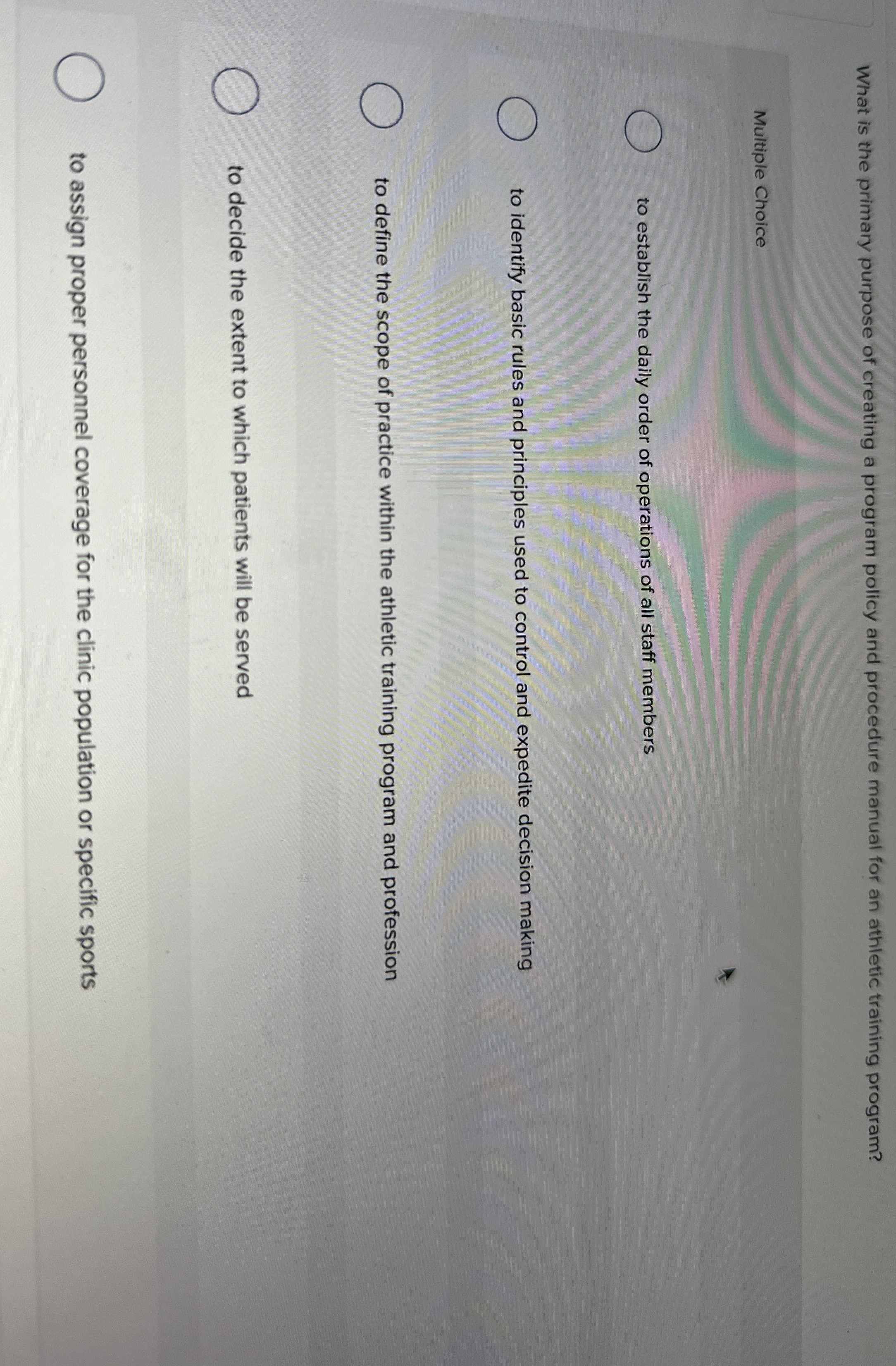  What is the primary purpose of creating a program policy and