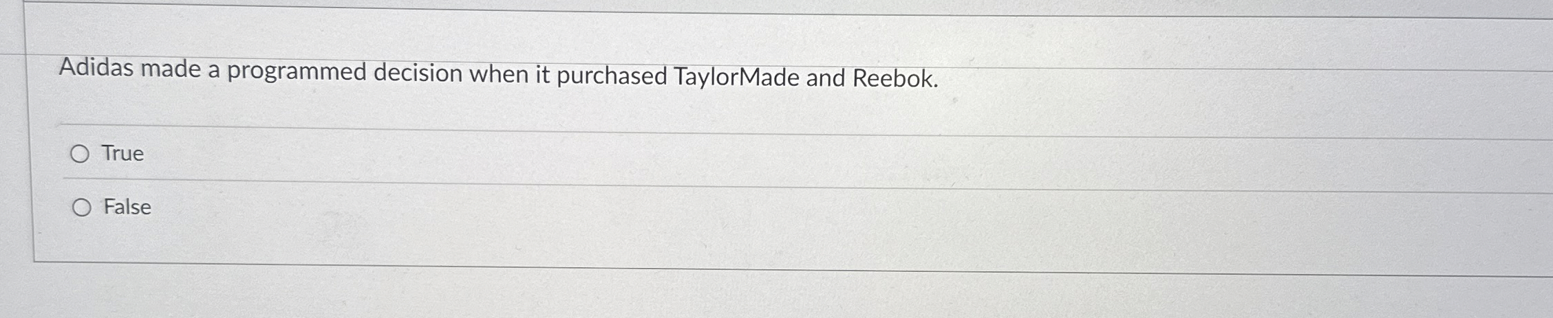  Adidas made a programmed decision when it purchased TaylorMade and Reebok.