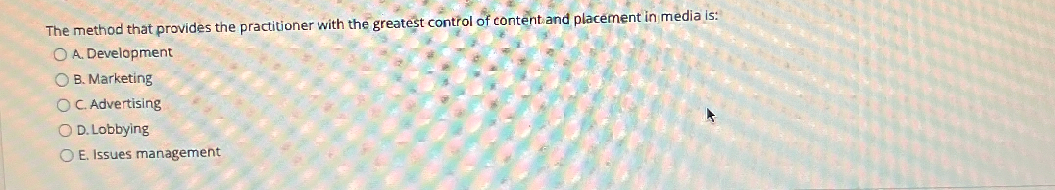  The method that provides the practitioner with the greatest control of