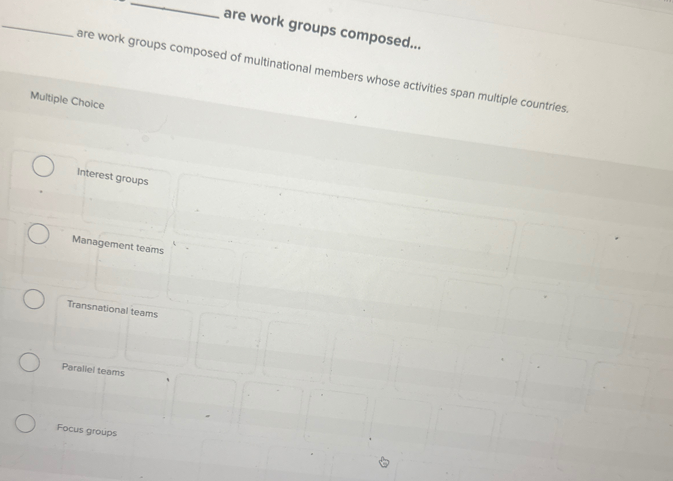  are work groups composed... are work groups composed of multinational members