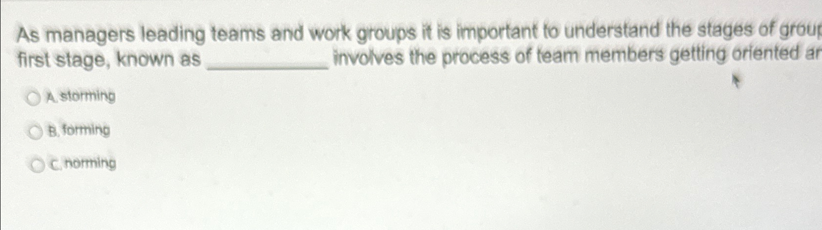  As managers leading teams and work groups it is important to