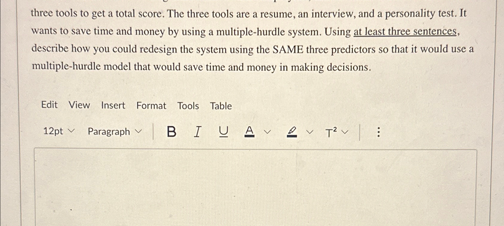  three tools to get a total score. The three tools are
