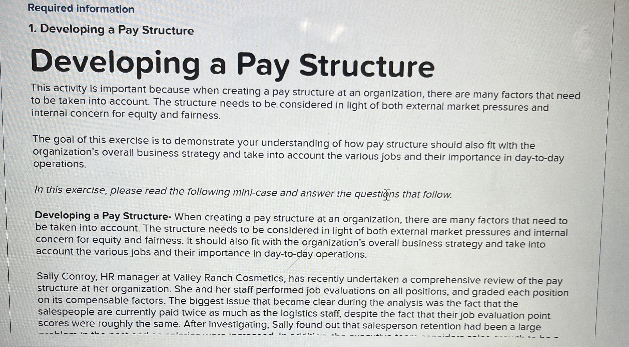  Developing a Pay Structure Developing a Pay Structure This activity is