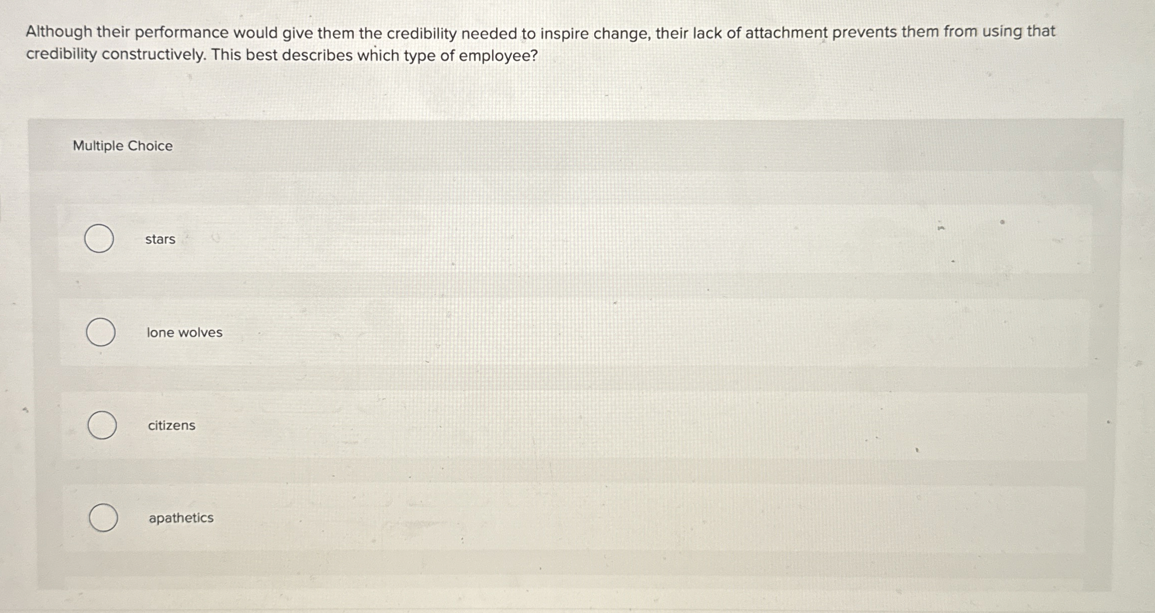  Although their performance would give them the credibility needed to inspire