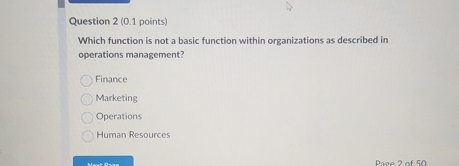  Question 2(0.1 points) Which function is not a basic function within