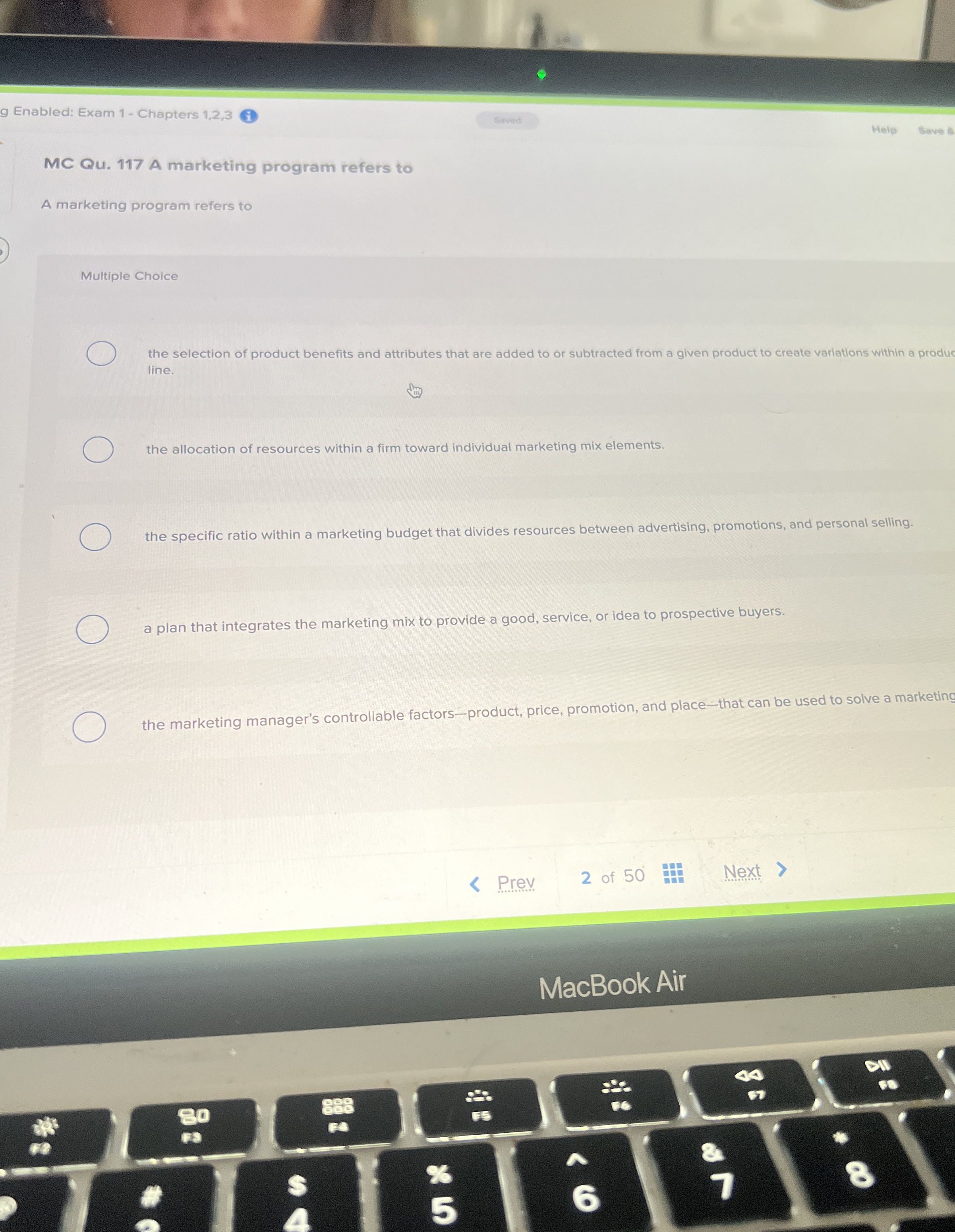  MC Qu.117 A marketing program refers to A marketing program refers