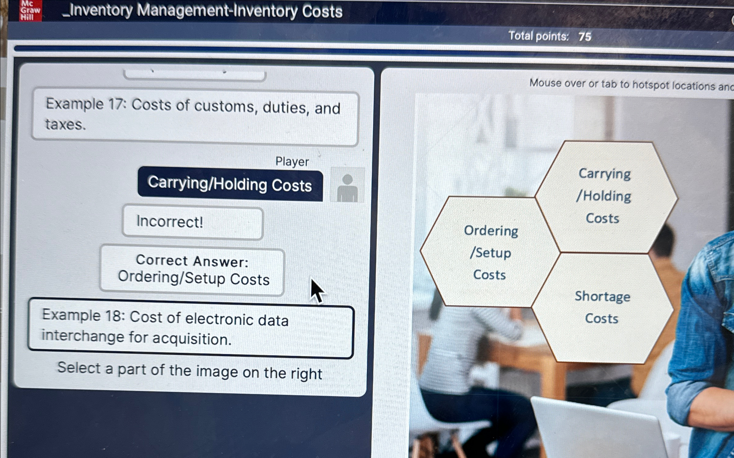  Me Mc Graw _Inventory Management-Inventory Costs Total points: 75 Example 17: