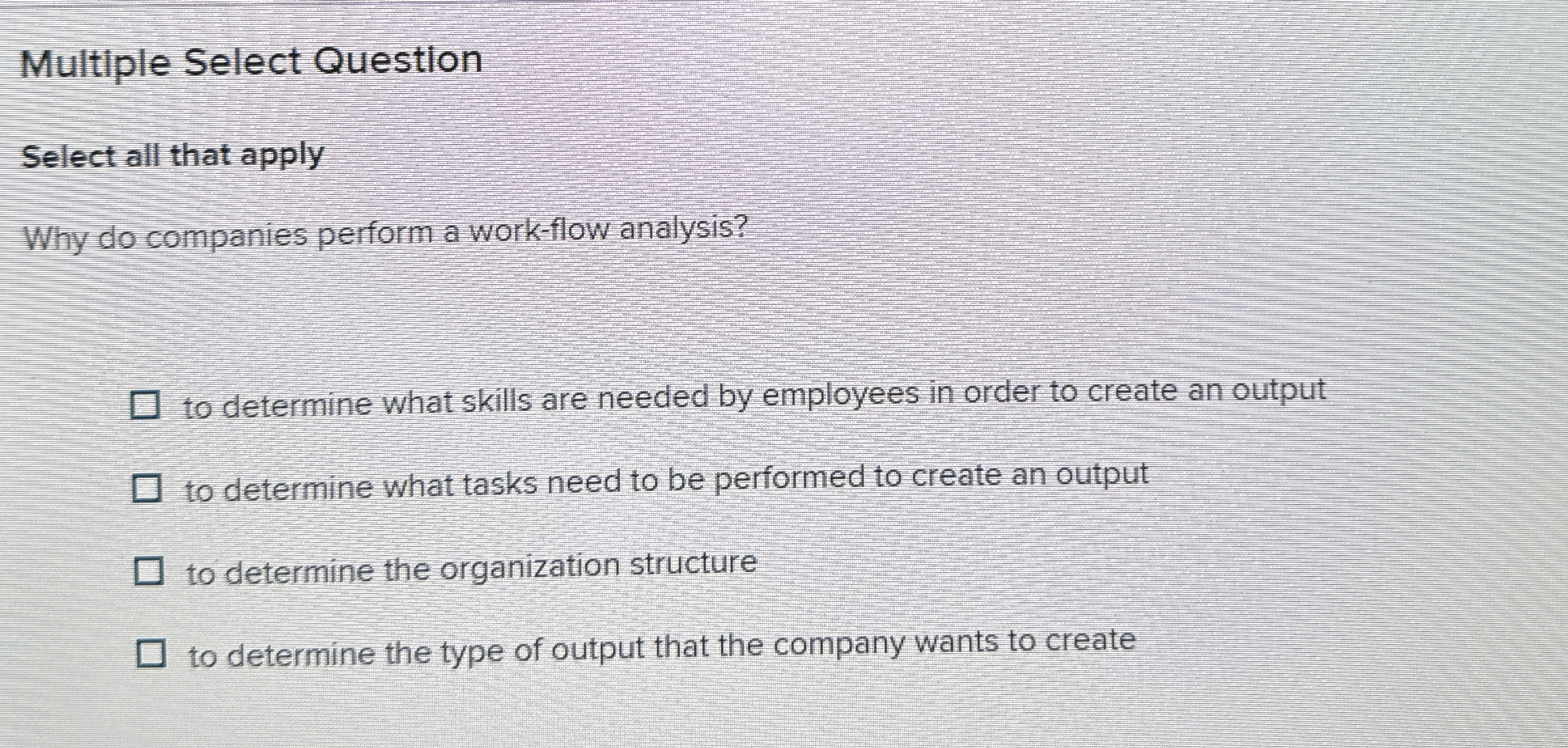  Multiple Select Question Select all that apply Why do companies perform