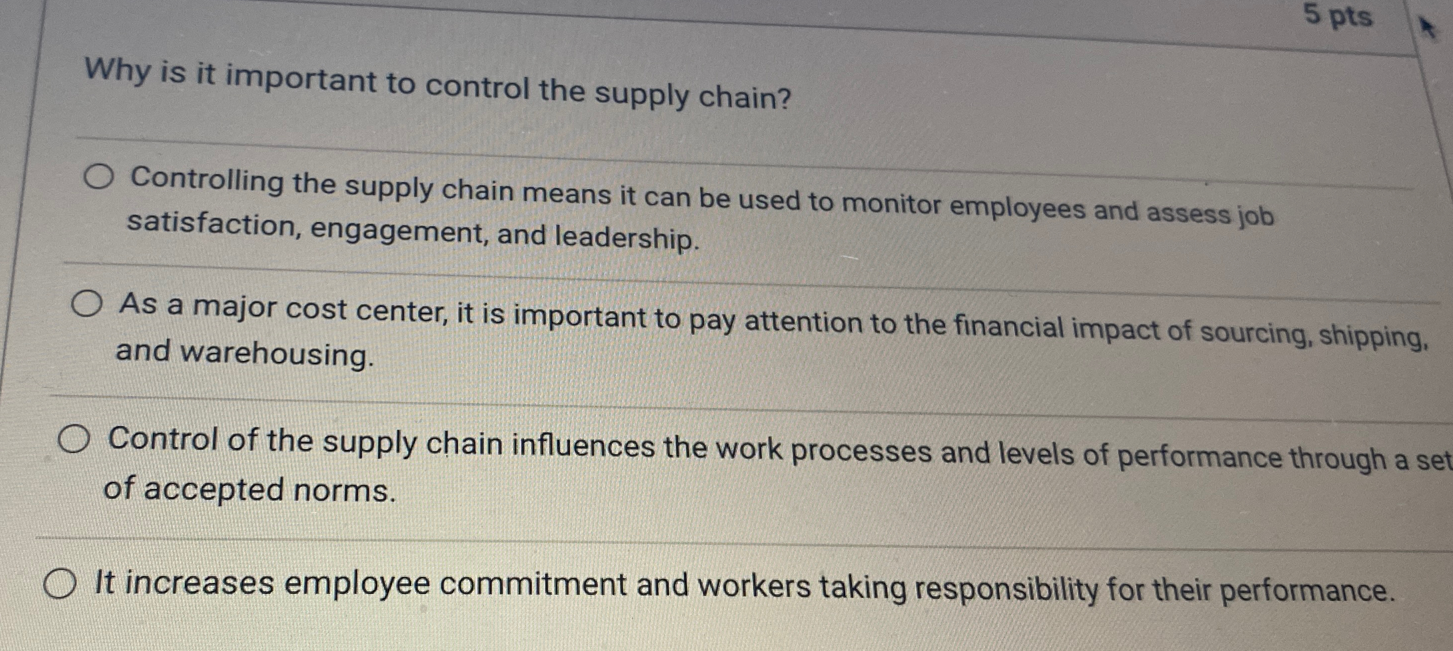  Why is it important to control the supply chain? Controlling the