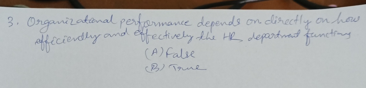  operational performance depends directly on how Organizational performance depends on directly