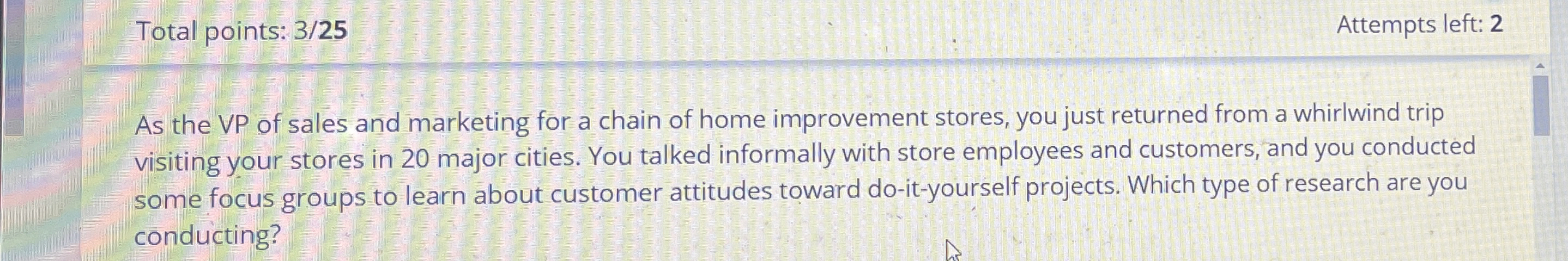  Total points: 325 Attempts left: 2 As the VP of sales