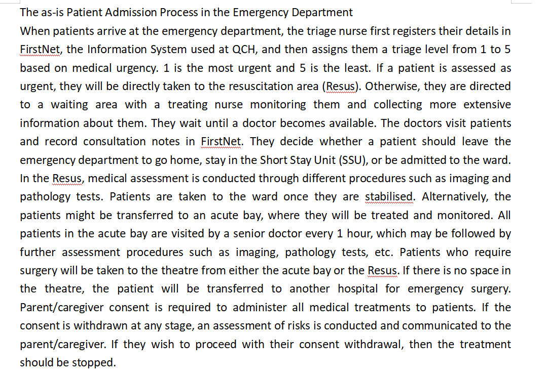 develop a modeling notation for QCH's business-area users (e.g. the actors