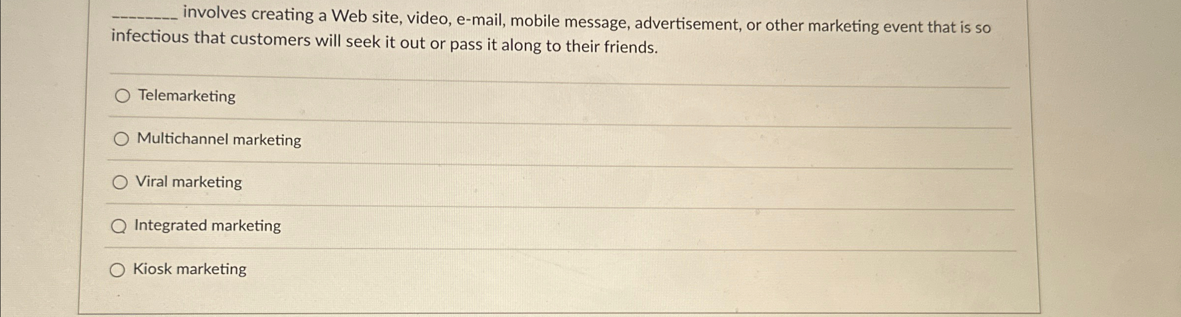  involves creating a Web site, video, e-mail, mobile message, advertisement, or