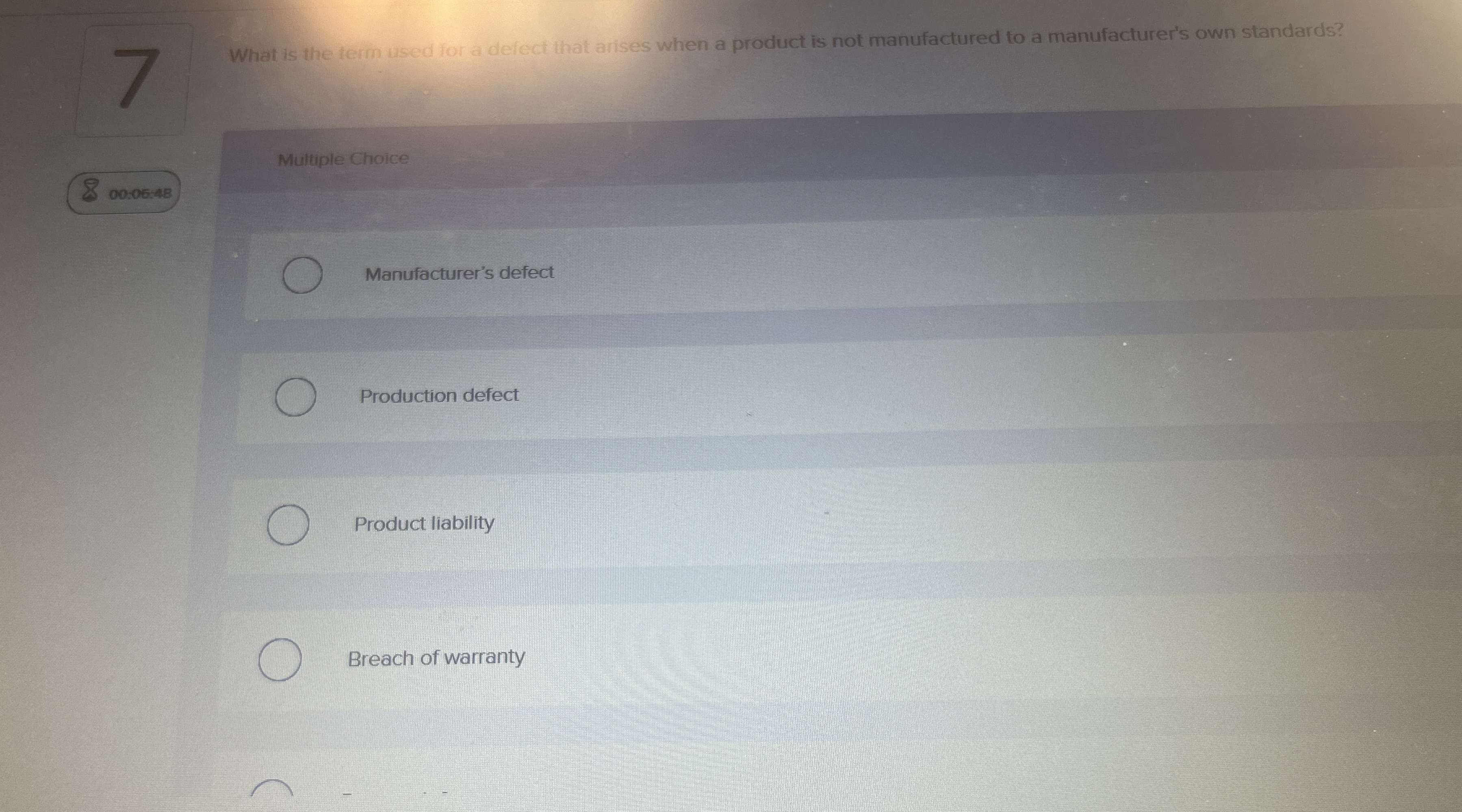  What is the lerm used for a defect that arises when
