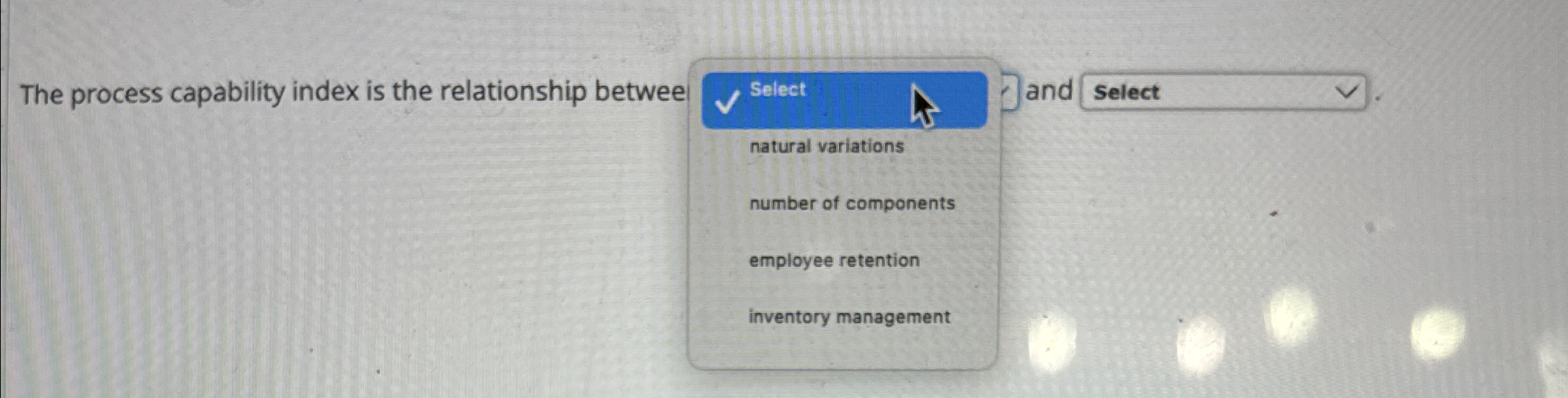  The process capability index is the relationship betwee and . 