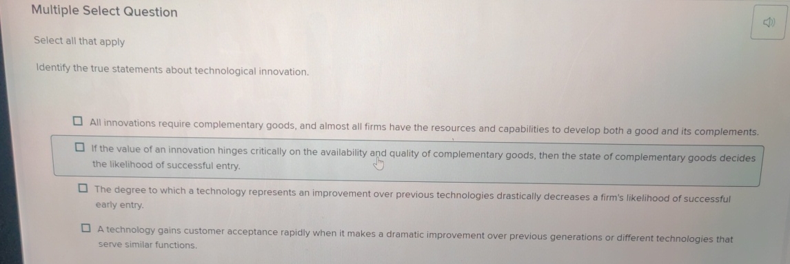  Multiple Select Question Select all that apply Identify the true statements