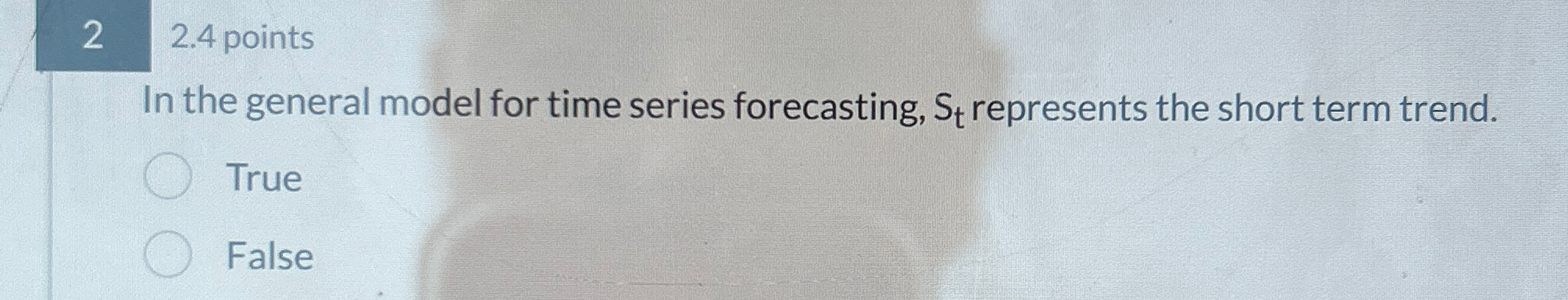  22.4 points In the general model for time series forecasting, St