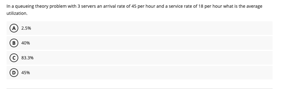  In a queueing theory problem with 3 servers an arrival rate