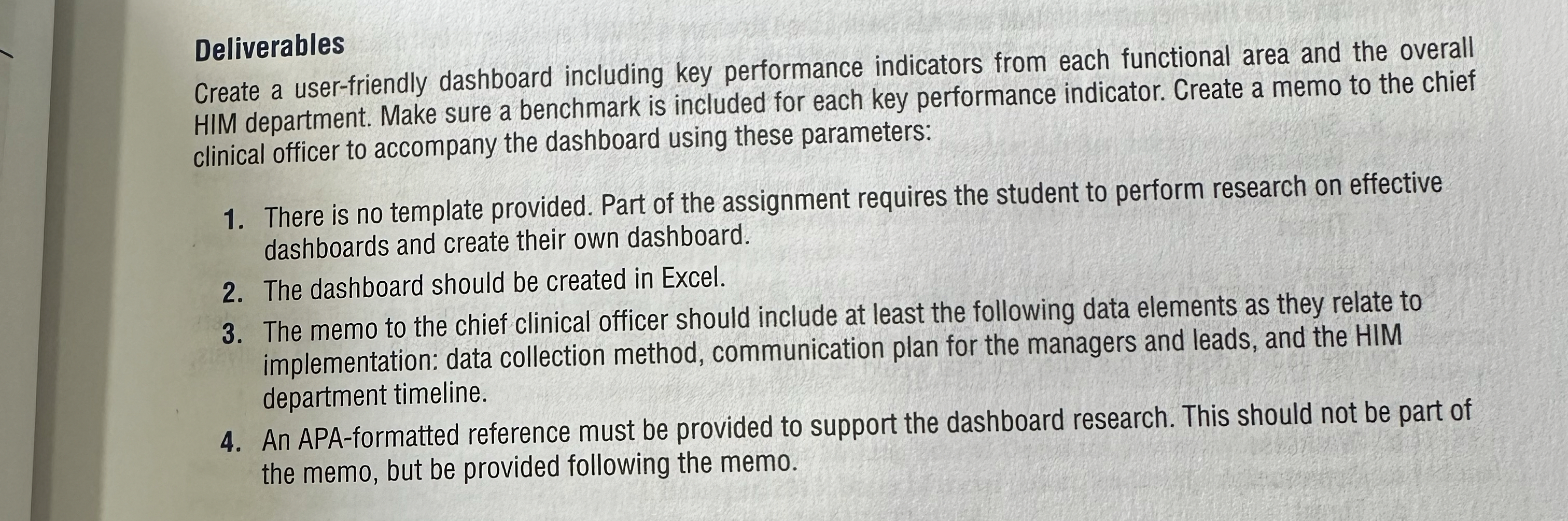  Deliverables Create a user-friendly dashboard including key performance indicators from each