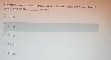  On average, private sector IT projects underestimated budget and delivery time
