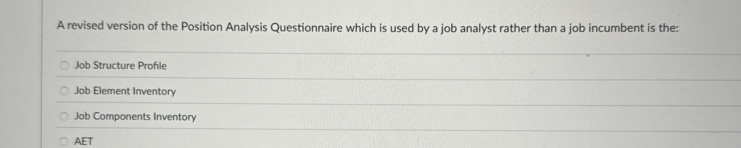  A revised version of the Position Analysis Questionnaire which is used